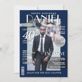 Moderne Zeitschriftenabdeckung für Geburtstage, Po Einladung