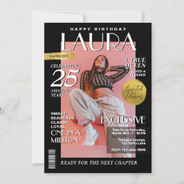 Moderne Zeitschriftenabdeckung für Geburtstage, Po Einladung