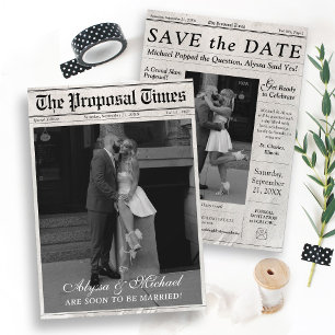 Moderne Zeitungsfotografie Der Heiratsantrag Times Save The Date