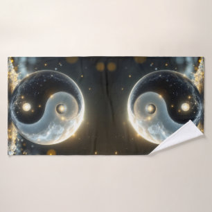 Moderne Zen Yin und Yang Vibes Badehandtuch