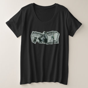 Moderne zerknitterte 100-Dollar-Schein-Gestaltung Große Größe T-Shirt