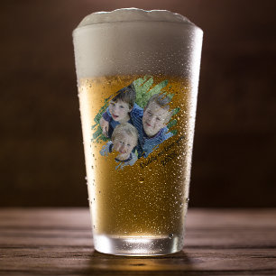 Moderne zerkratzte Fotoeffekt Personalisiertes B Glas