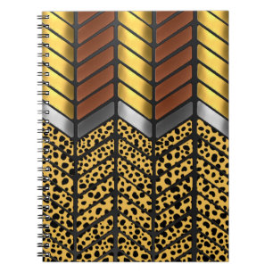 Moderne Zickzack-Chevron Gepard-Tierdruck Notizblock