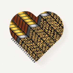 Moderne Zickzack-Chevron-Gepard-Tierdruck Notizbuch