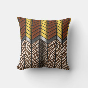 Moderne Zickzack-Chevron-Weißer-Tiger-Tierdruck Kissen