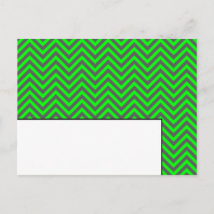 Moderne Zickzack Neon Green/Graue Schriftliche Pla Postkarte