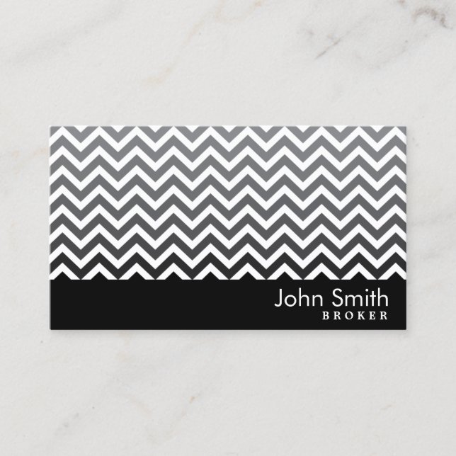 Moderne Zickzack Real Anwesen Broker Business Card Visitenkarte (Vorderseite)
