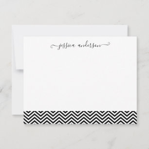 Moderne Zickzack Zigzag Girly Script Classic Niedl Mitteilungskarte