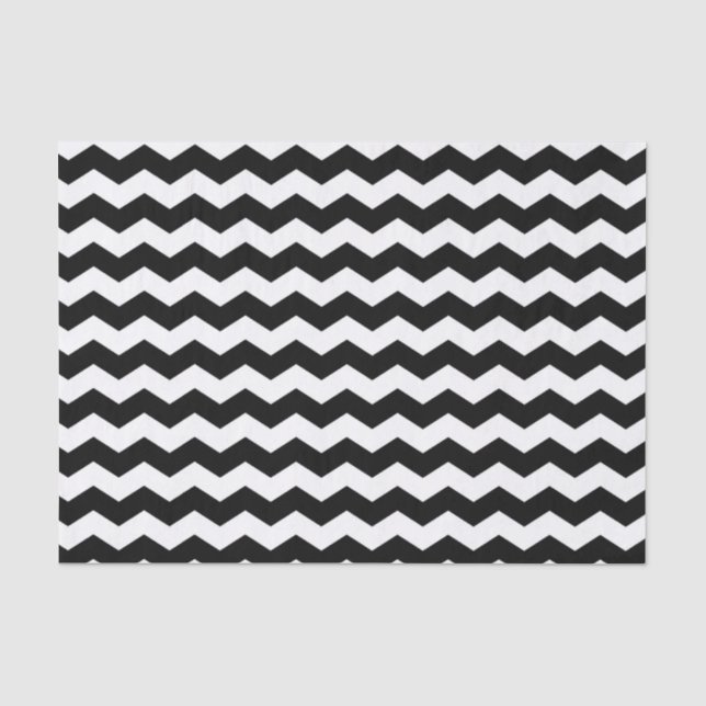 Moderne Zickzack Zigzag Schwarz-Weiß-Muster Seidenpapier (Vorderseite)