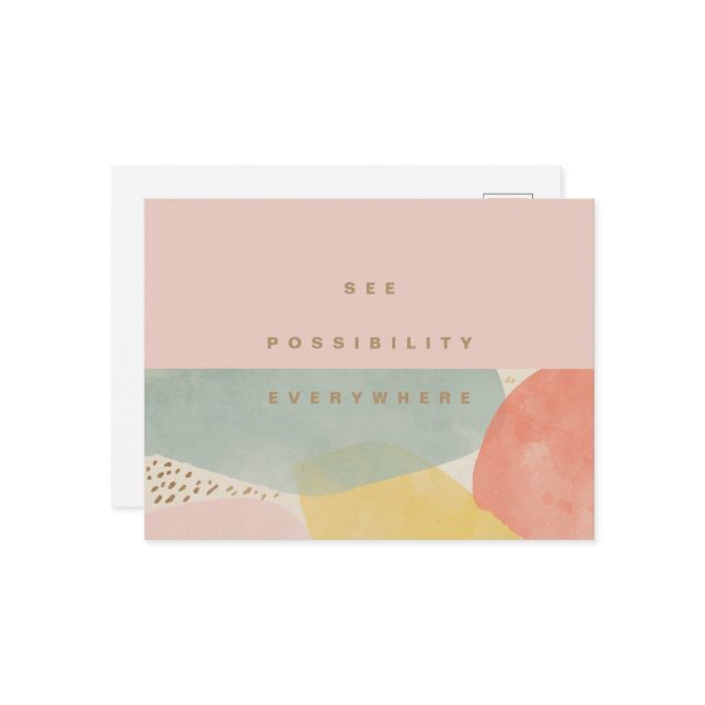 Moderne Zitate - Abstrakte Formen Postkarte (Vorderseite/Rückseite Beispiel)