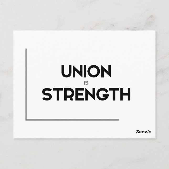 MODERNE Zitate: Gewerkschaft ist Stärke Postkarte (Rückseite)
