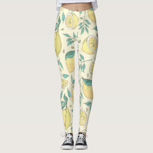 Moderne Zitrone Citrus Sommer gelb Personalisiert Leggings
