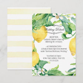 Moderne Zitronenblumenzitrus Foliage Hochzeit Einladung
