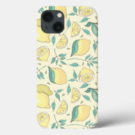 Moderne Zitronenfrüchte Sommergelb Personalisiert Case-Mate iPhone Hülle