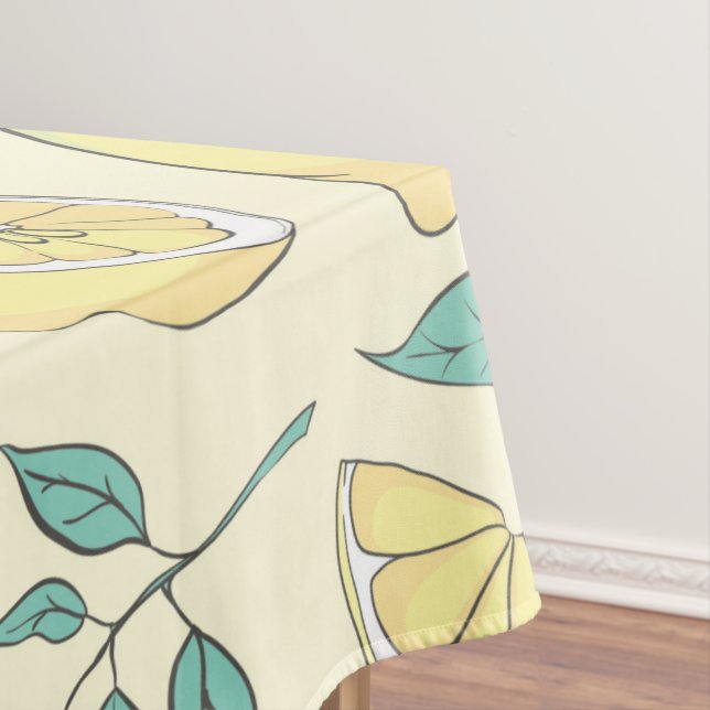 Moderne Zitronenfrüchte Sommergelb Personalisiert Tischdecke (Beispiel)