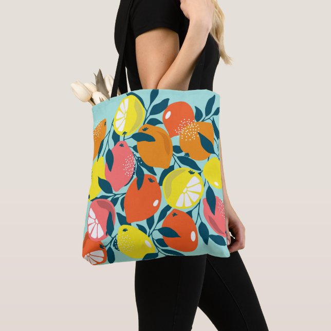 Moderne Zitrusfrüchte Zitrusfrüchte Kunst Tasche (Von Nahem)