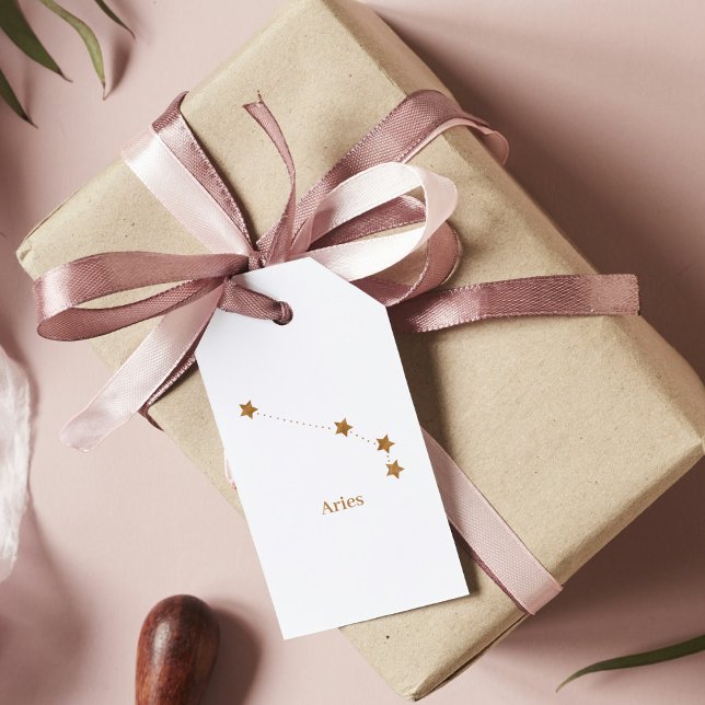 Moderne Zodiac Sign Gold Aries | Elementfeuer Geschenkanhänger (Von Creator hochgeladen)