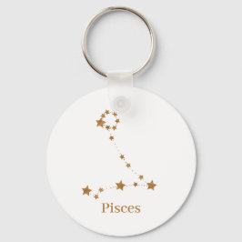 Moderne Zodiac Sign Gold Pises | Element Wasser Schlüsselanhänger
