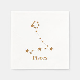 Moderne Zodiac Sign Gold Pises   Element Wasser Serviette