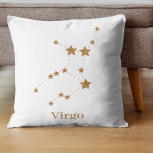 Moderne Zodiac Sign Gold Virginia   Element Erde Kissen