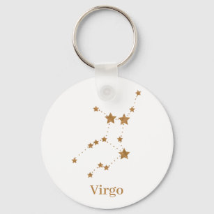 Moderne Zodiac Sign Gold Virginia   Element Erde Schlüsselanhänger
