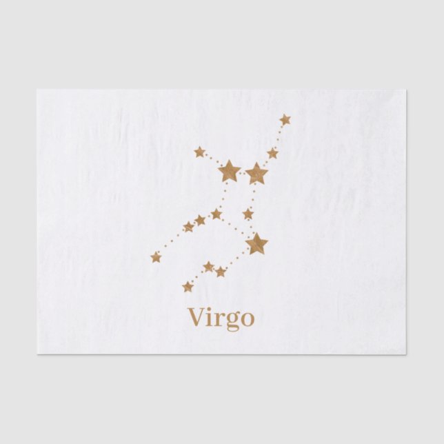Moderne Zodiac Sign Gold Virginia | Element Erde Seidenpapier (Vorderseite)