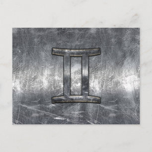 Moderne Zodiac-Signatur-Grunge gestört Stil Postkarte