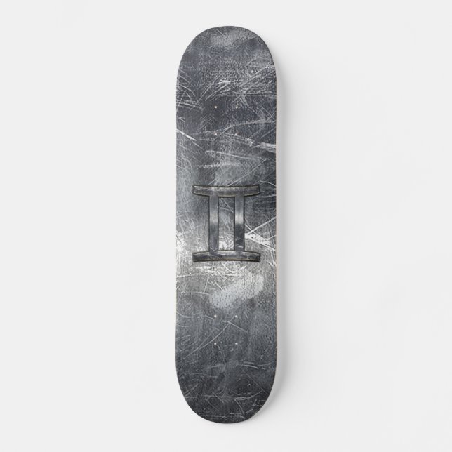 Moderne Zodiac-Signatur-Grunge gestört Stil Skateboard (Vorderseite)