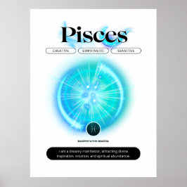 Moderne Zodiaka-Schildkröten Zitat Wasserelement Poster