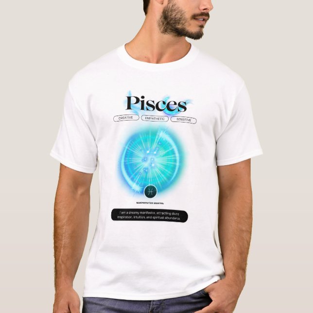 Moderne Zodiaka-Schildkröten Zitat Wasserelement T-Shirt (Vorderseite)