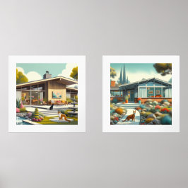 Moderne Zuhause / Digitale Wasserfarbe Bilderwand Sets