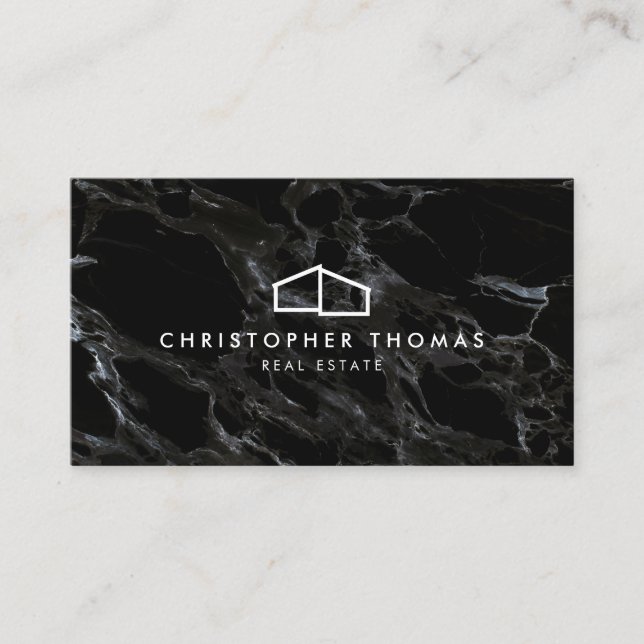 Moderne Zuhause-Logo-Architektur Realtor Black Mar Visitenkarte (Vorderseite)