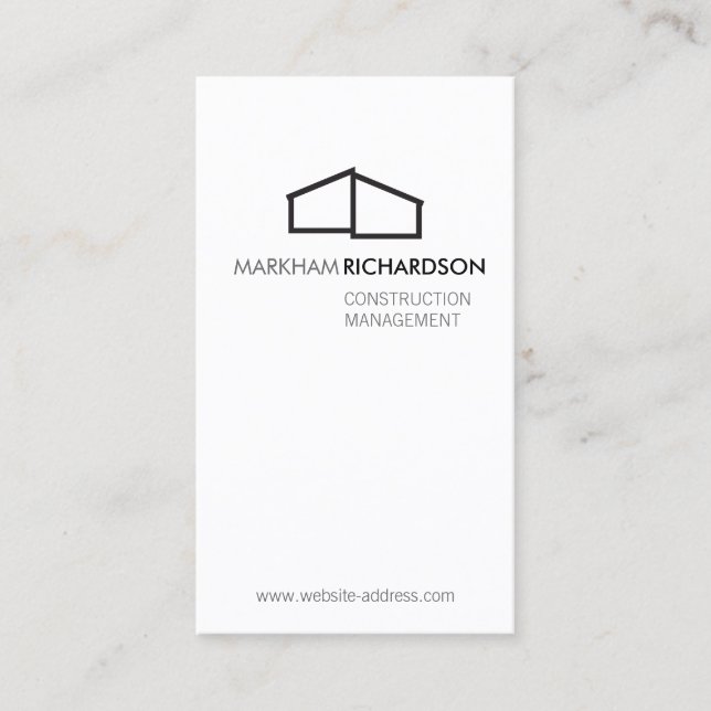 Moderne Zuhause-Logo-II-Konstruktion, Realtor weiß Visitenkarte (Vorderseite)