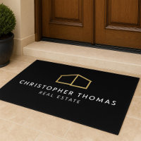 Moderne Zuhause-Logo-Imitate Gold auf Schwarz