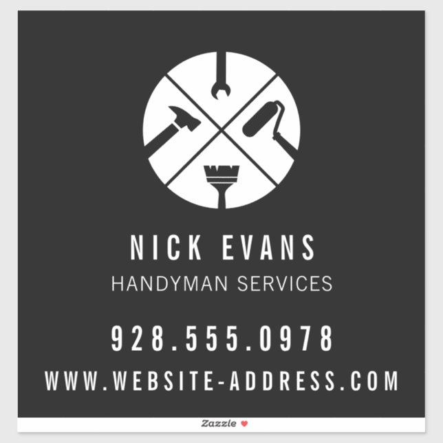 Moderne Zuhause-Reparatur-Handyman-Logo Aufkleber (Blatt)