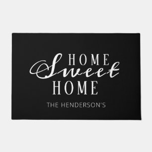 Moderne Zuhause Sweet Zuhause Schwarz-weiß Person Fußmatte