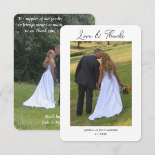 Moderne Zwei-Foto-Hochzeit Liebe und Danke