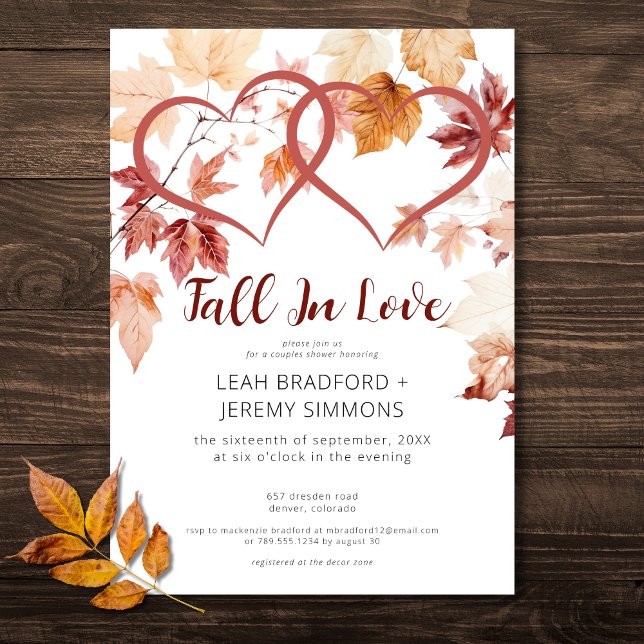 Moderne zwei Herzen sinken im Brautparty der Liebe Einladung (Modern Two Hearts Fall In Love Bridal Shower Invitation)