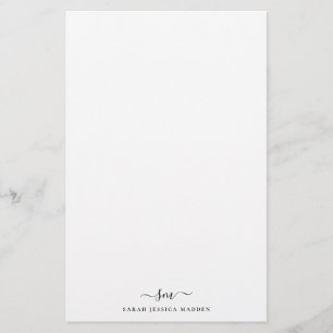 Moderne zwei Monogramm-Anfangsbuchstaben Girly Scr Briefpapier