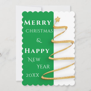 Moderne Zwei Tone Farben Frohe Weihnachtsweckerkar Feiertagskarte