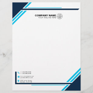 Moderne zwei Töne von Blue Geometric Briefbogen