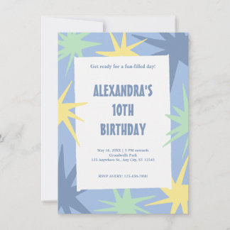 Moderner 10. Geburtstag Einladung