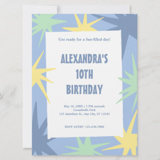 Moderner 10. Geburtstag Einladung