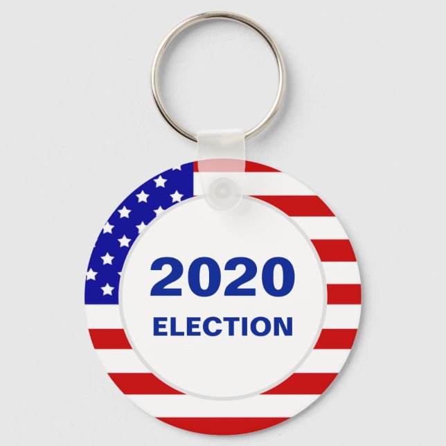 Moderner 2020-amerikanischer Flag & bearbeitbarer  Schlüsselanhänger (Vorderseite)