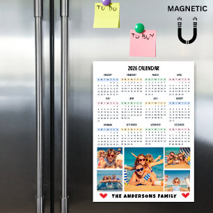 Moderner 2026 Kalender Benutzerdefinierte Fotocoll Magnetkarte