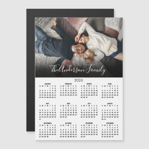 Moderner 2026-Kalender Familienfoto-Magnet Magnetkarte