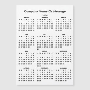 Moderner 2026 Kalender Firmenname Magnet