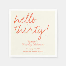 Moderner 30. Geburtstag Serviette