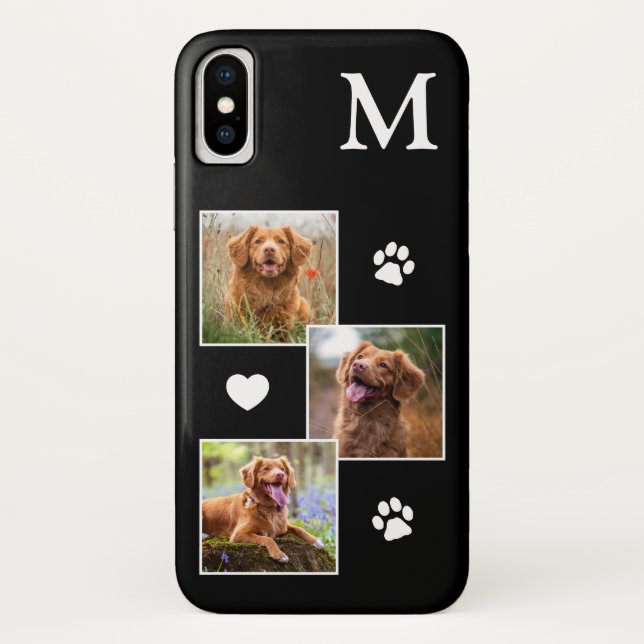 Moderner 3 Foto Schwarzer Haustier Hund Case-Mate iPhone Hülle (Rückseite)