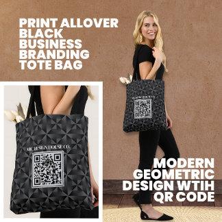 Moderner 3D Black Beruflich Business QR Code Tasche
